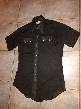 Vintage Rockmount Ranch Wear Western Shirt Black Short Sleeve Small